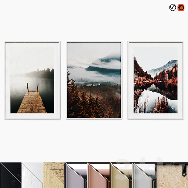 Poster Set “Autumn Lake” 3ds Max - thumbnail 1