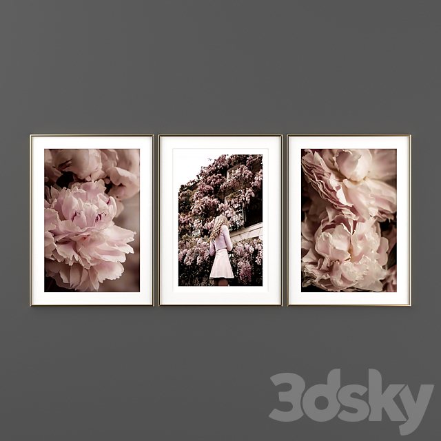 Poster Set “Blooming Peony” 3DSMax File - thumbnail 2