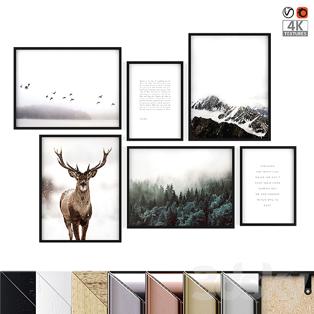 Poster Set “Deer” 3ds Max - thumbnail 1