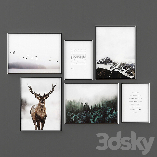 Poster Set “Deer” 3ds Max - thumbnail 2