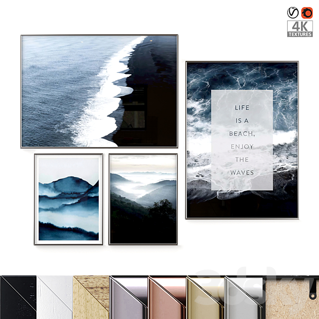 Poster Set “Enjoy The Waves” 3ds Max - thumbnail 1