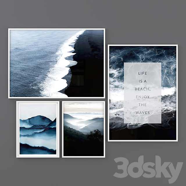 Poster Set “Enjoy The Waves” 3ds Max - thumbnail 2