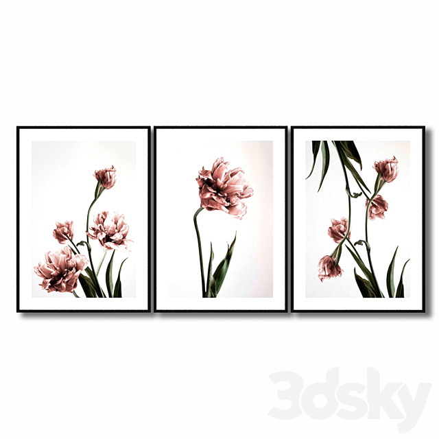 Posters with pink tulips. 3DSMax File - thumbnail 1