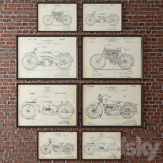 Prints of patents. RESTORATION HARWARE 3DSMax File - thumbnail 1