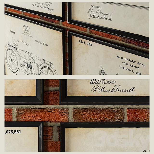 Prints of patents. RESTORATION HARWARE 3DSMax File - thumbnail 3