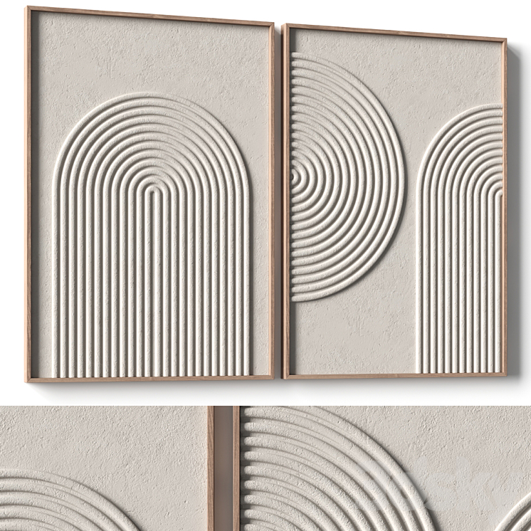 Relief artwork – 3d art wall decor – Panels 3DS Max Model - thumbnail 3