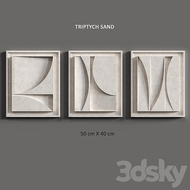 Relief TRIPTYCH SAND 3DS Max Model - thumbnail 5