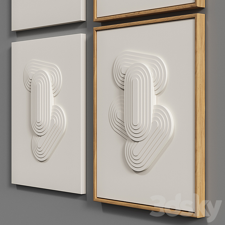 Relief WHITE ART set 1 3DS Max Model - thumbnail 2