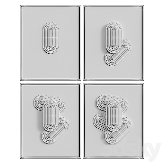 Relief WHITE ART set 1 3DSMax File - thumbnail 4