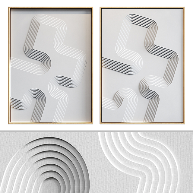 Relief WHITE ART set 2 3DSMax File - thumbnail 1