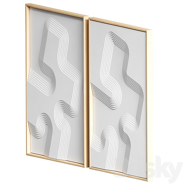 Relief WHITE ART set 2 3DSMax File - thumbnail 3