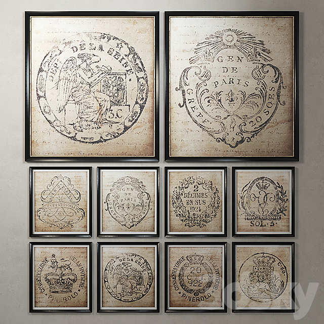 Restoration Hardware 18th c. European Document Seals 3DSMax File - thumbnail 1