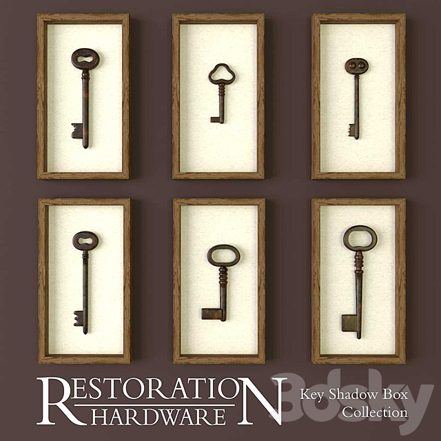 Restoration Hardware. Key Shadow Box Collection 3DSMax File - thumbnail 1