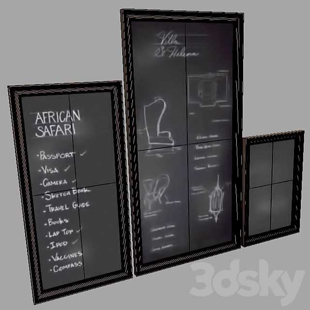 Restoration Hardware – Marseilles Chalkboards 3DS Max Model - thumbnail 3