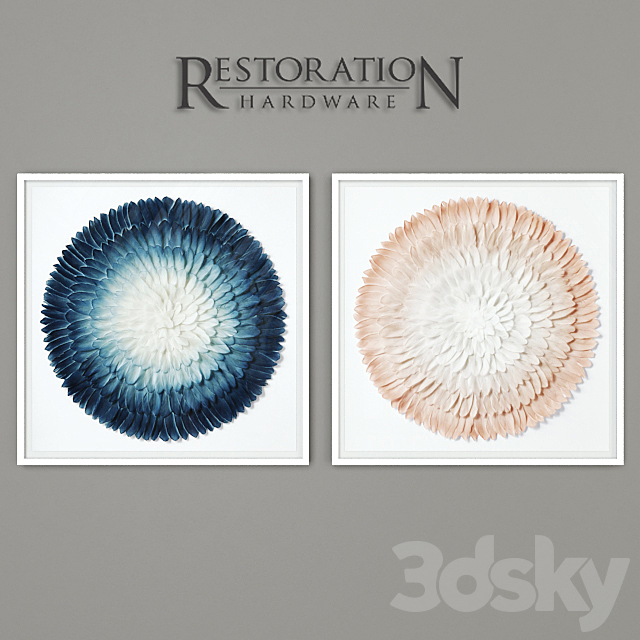 RH Ombre Feather Mandala Art 3ds Max - thumbnail 1