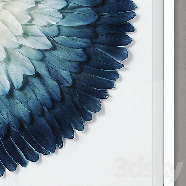 RH Ombre Feather Mandala Art 3ds Max - thumbnail 2