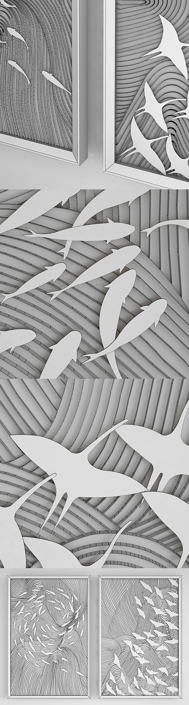 Robat’s School of Fish and Robat’s Birds in Flight Wall Art John-Richard Collection 3DSMax File - thumbnail 3