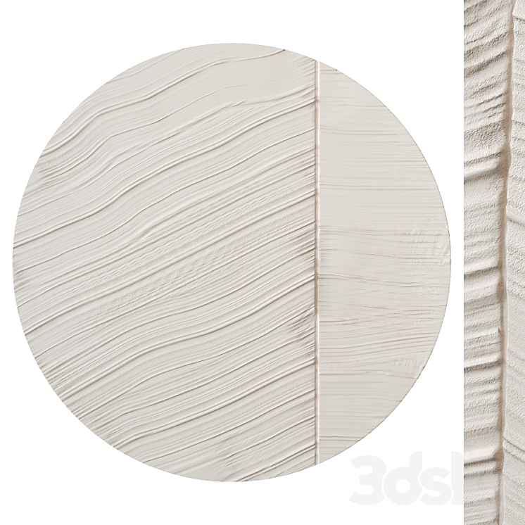 Round abstract plaster painting 3DS Max Model - thumbnail 1