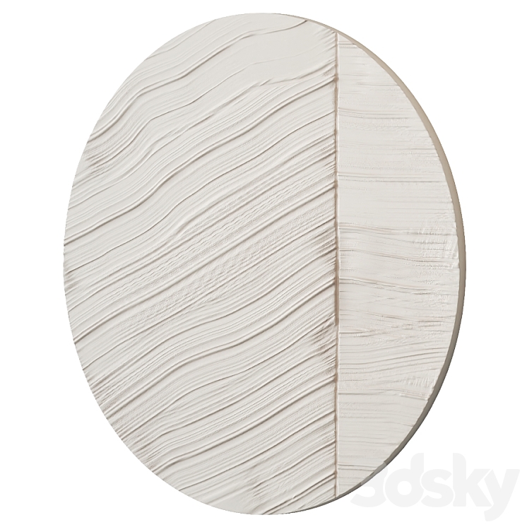 Round abstract plaster painting 3DS Max Model - thumbnail 2