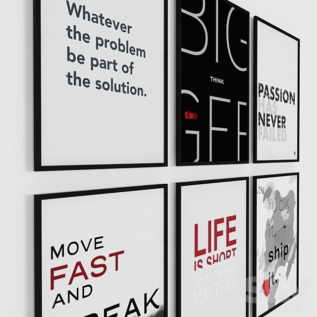 Selected paintings “Quote” 3DS Max Model - thumbnail 2