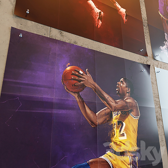 Series of posters – posters “NBA Legends” 3DS Max Model - thumbnail 2