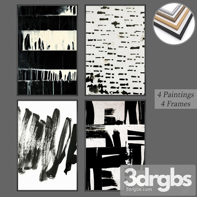 Set from wall paintings no 595 3dsmax Download - thumbnail 1