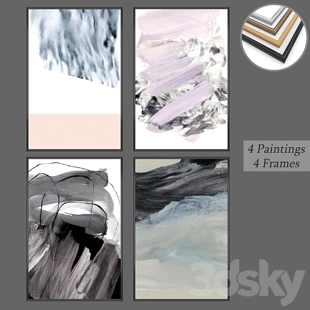 Set from wall paintings No 599 3ds Max - thumbnail 1