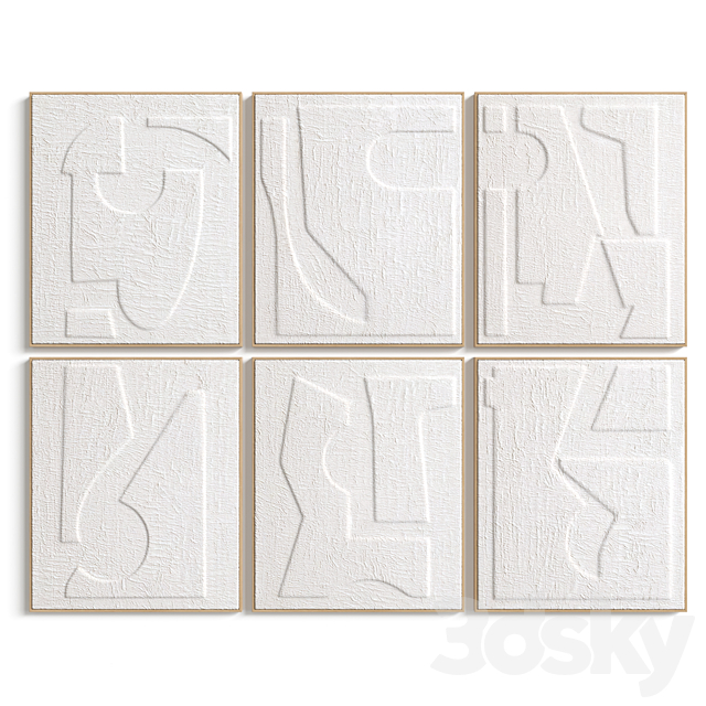 Set of 6 embossed paper frames Hekatos La Redoute 3ds Max - thumbnail 1