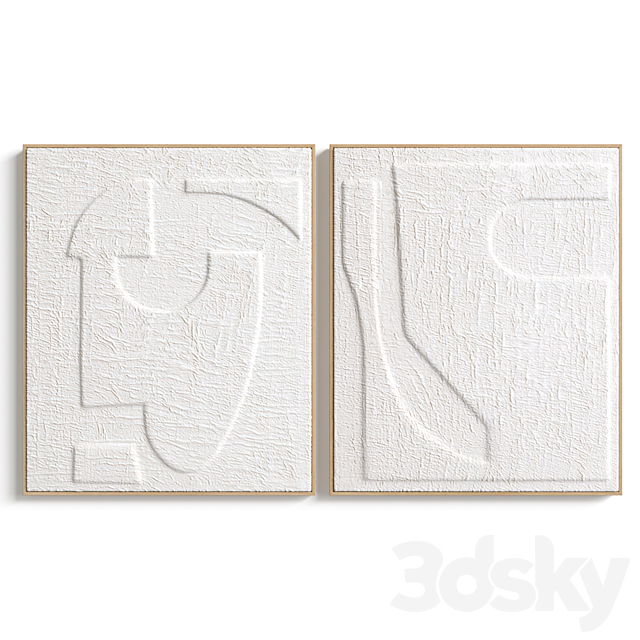 Set of 6 embossed paper frames Hekatos La Redoute 3ds Max - thumbnail 2