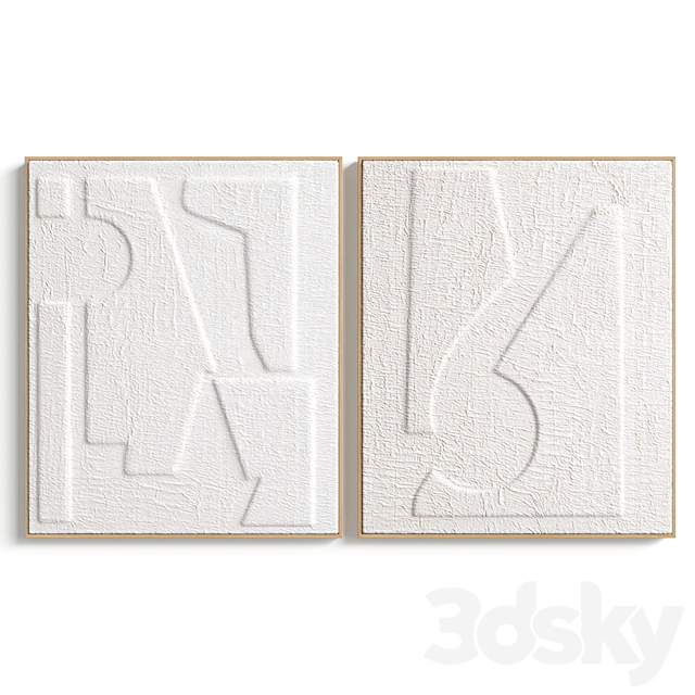 Set of 6 embossed paper frames Hekatos La Redoute 3ds Max - thumbnail 3