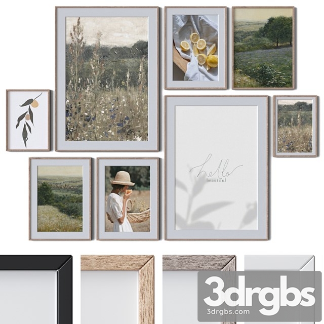 Set Of 8 Wall Paintings 2590 3dsmax Download - thumbnail 1