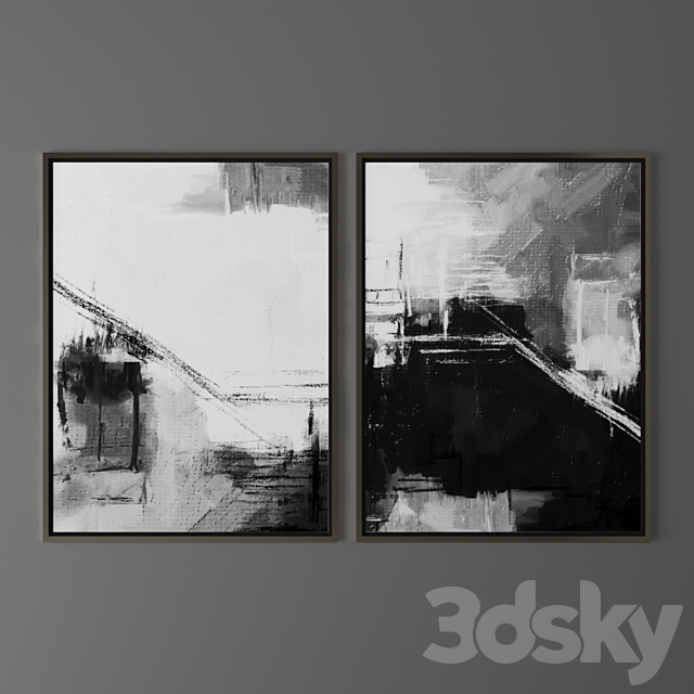 Set of abstract paintings 50 3ds Max - thumbnail 1