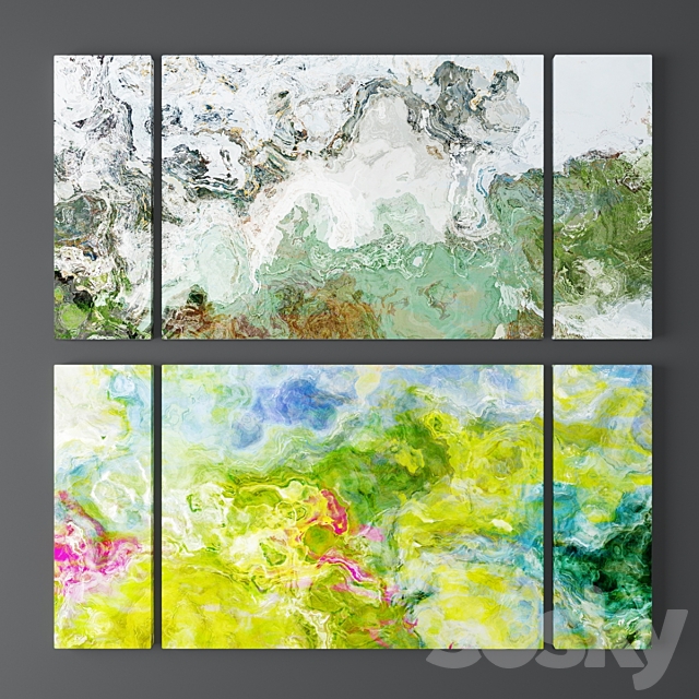 Set of abstract paintings from FinnellFineArt 3ds Max - thumbnail 1