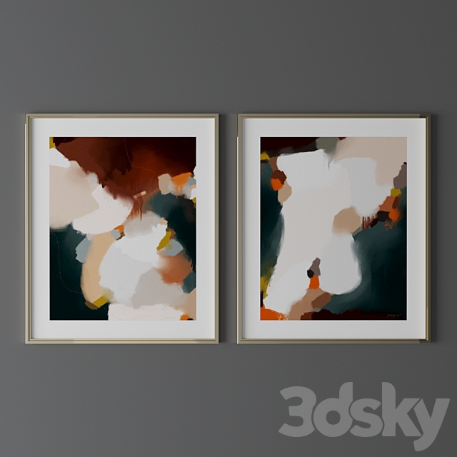 Set of abstract paintings13 3ds Max - thumbnail 1