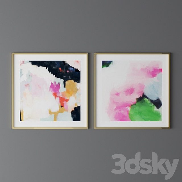 Set of abstract paintings13 3ds Max - thumbnail 3