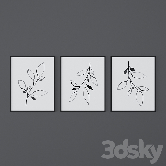 Set of Botanical Posters from MinimalInstant. 3DS Max Model - thumbnail 2