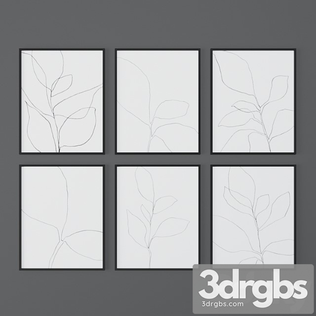 Set Of Botanical Posters From Minimalinstant 3dsmax Download - thumbnail 1