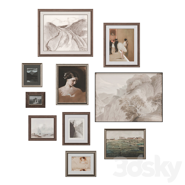 Set of classic paintings 32 3ds Max - thumbnail 1