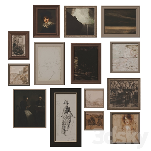 Set of classic paintings 40 3ds Max - thumbnail 1