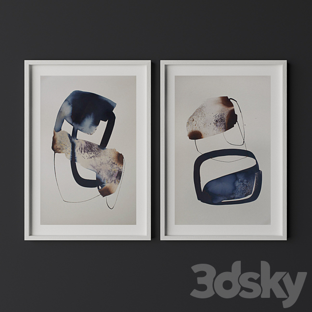 Set of contemporary art 18 3ds Max - thumbnail 1