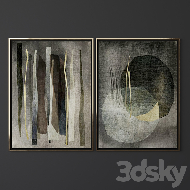 Set of contemporary art 22 3ds Max - thumbnail 2