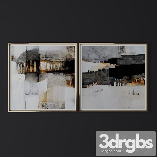 Set of contemporary art 24 3dsmax Download - thumbnail 1