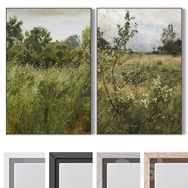 Set of large wall paintings 3201 3ds Max - thumbnail 1