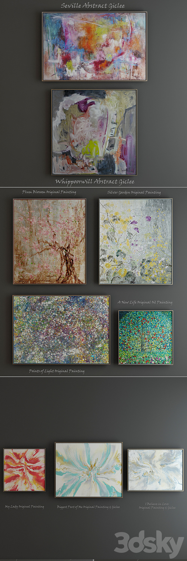 Set of modern paintings by John-Richard Collection 3DSMax File - thumbnail 3