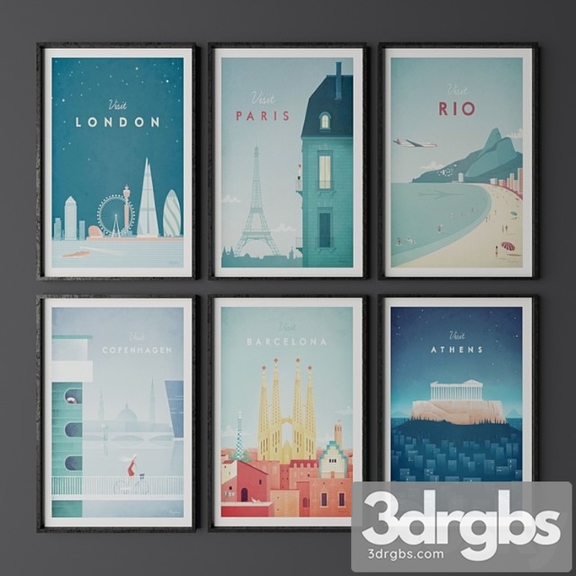 Set Of Posters 1 3dsmax Download - thumbnail 1