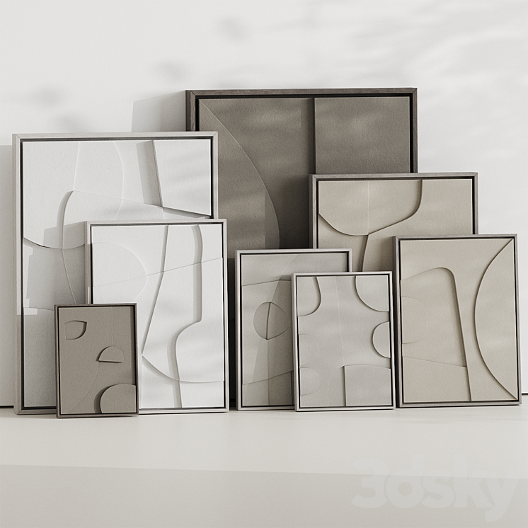 Set of relief panels edith beurskens 3DS Max Model - thumbnail 2