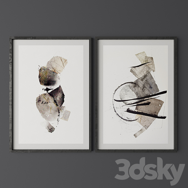 Set of the paintings 5 3ds Max - thumbnail 2