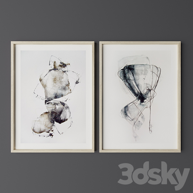 Set of the paintings 5 3ds Max - thumbnail 3