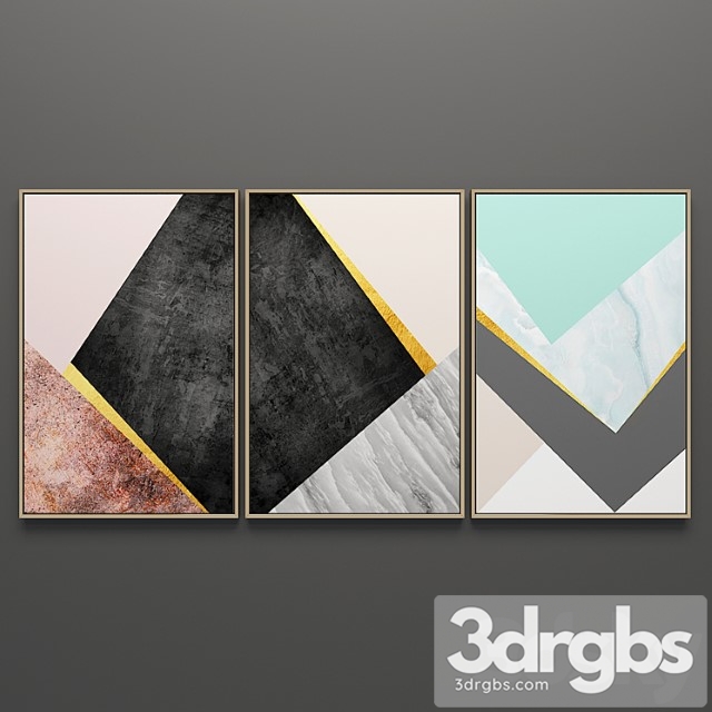 Set of triptych paintings 57 3dsmax Download - thumbnail 1