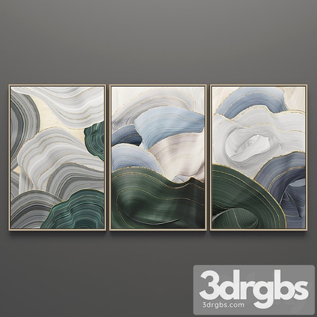 Set of triptych paintings 6 3dsmax Download - thumbnail 1